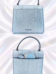 Bvlgari Serpenti Forever Top Handl Baby Blue & Silver Karung skin 2019 Holiday Collection