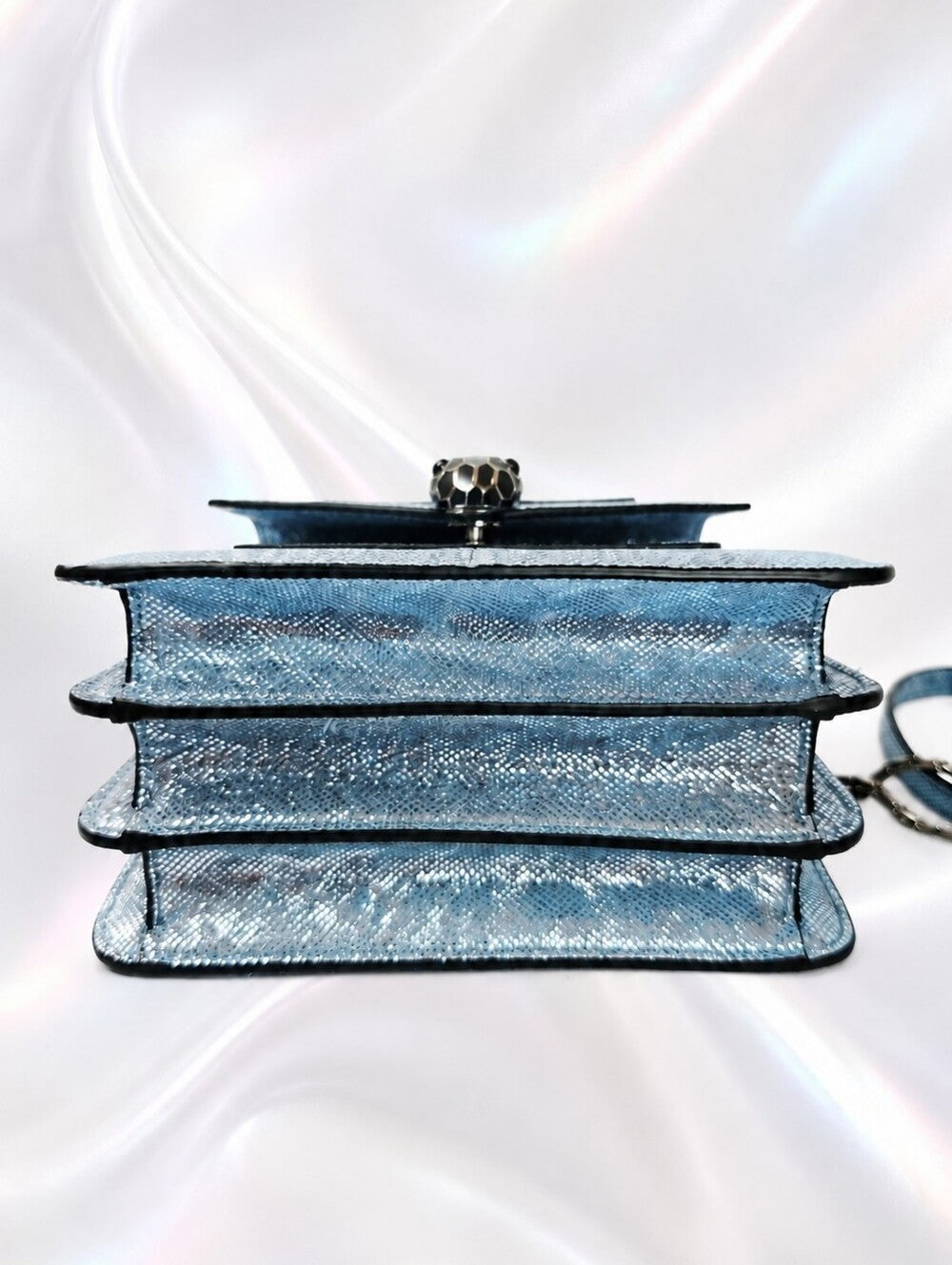 Bvlgari Serpenti Forever Top Handl Baby Blue & Silver Karung skin 2019 Holiday Collection