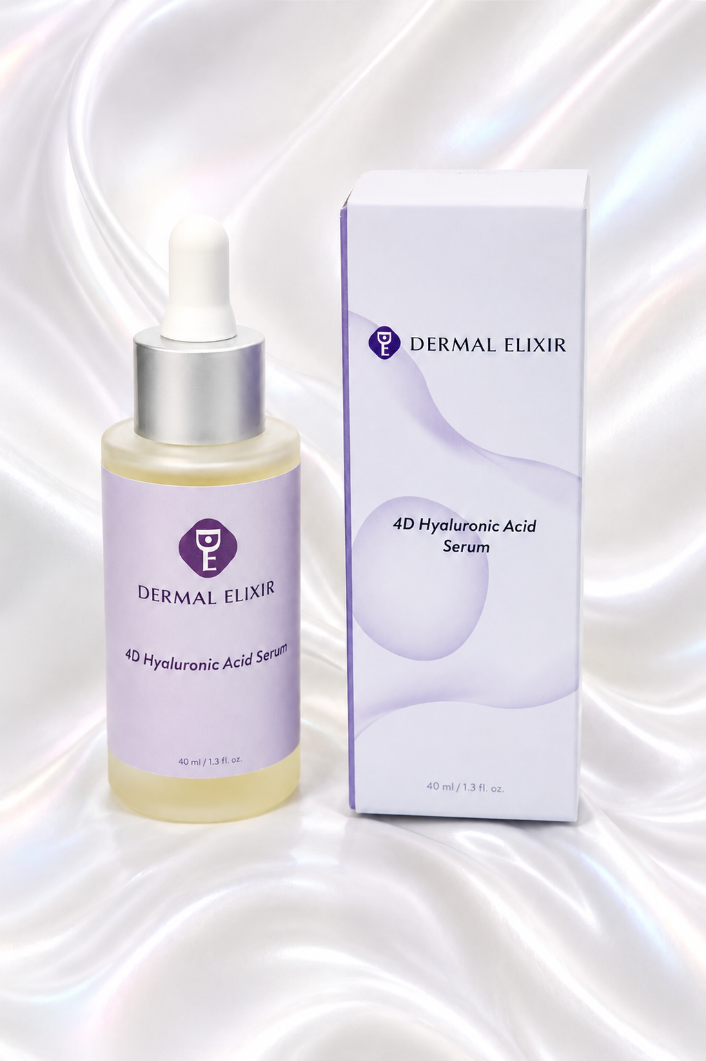 Dermal Elixer: 4D Hyaluronic Acid Serum - Lavender. 40ml/1.3 oz.